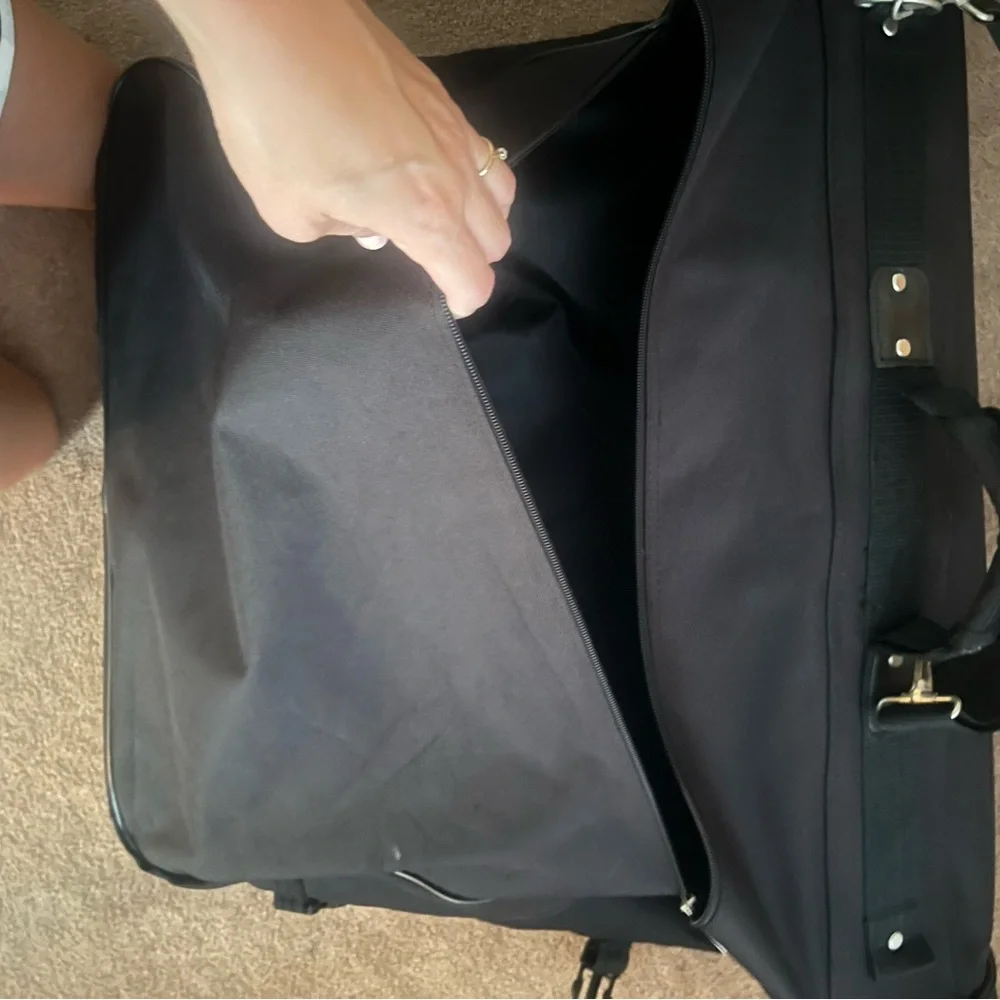 Black Garment bag suitcase travel for dresses or suits